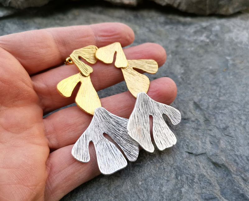 Earrings Gold and Antique Silver Plated Brass  SR157