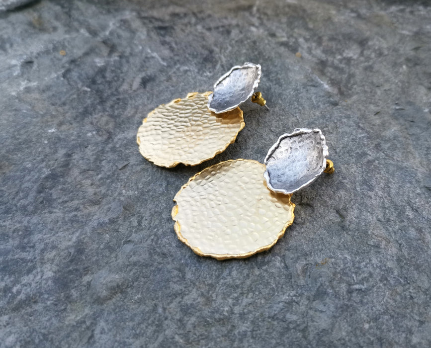 Earrings Gold and Antique Silver Plated Brass  SR159