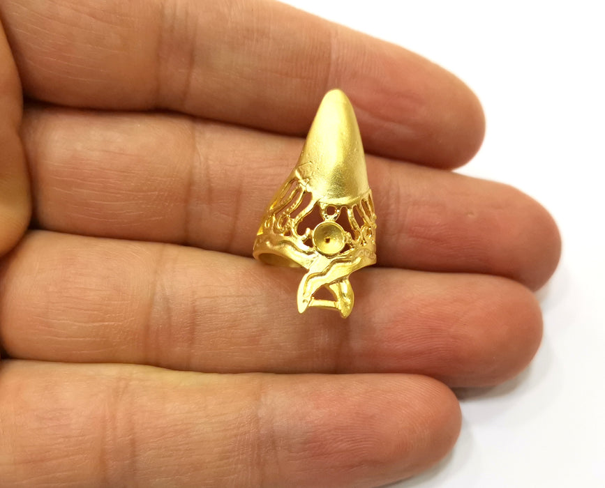 Knuckle Ring Gold Plated Brass Adjustable SR294