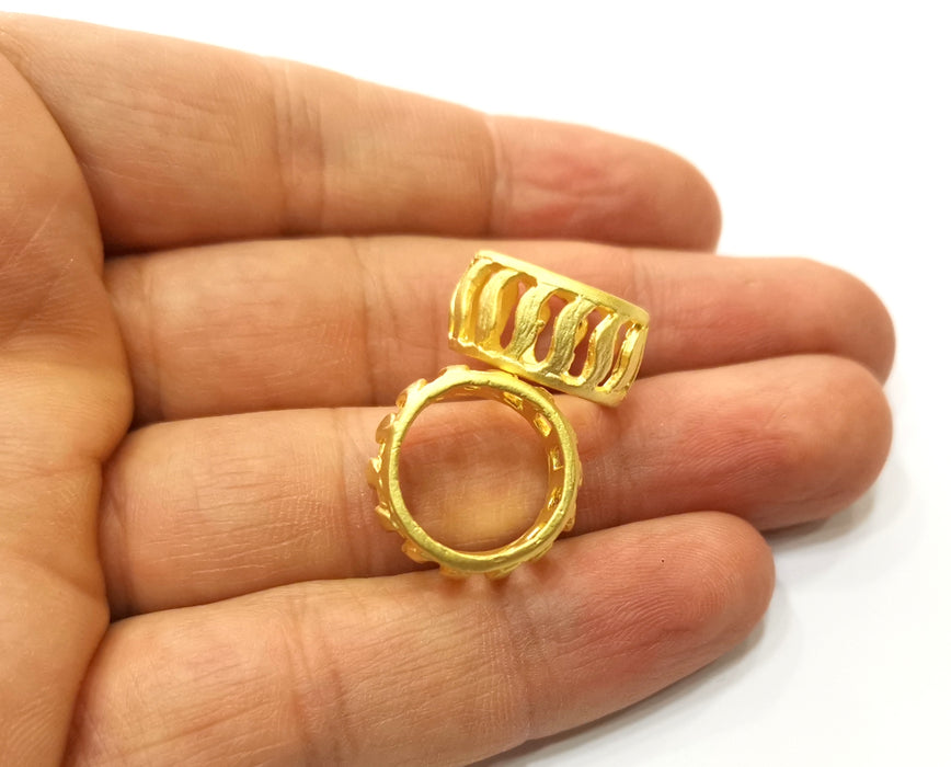 Knuckle Ring Gold Plated Brass 15mm inner "US 4" SR295