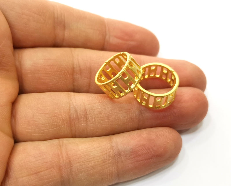 Knuckle Ring Gold Plated Brass 15mm inner "US 4" SR296