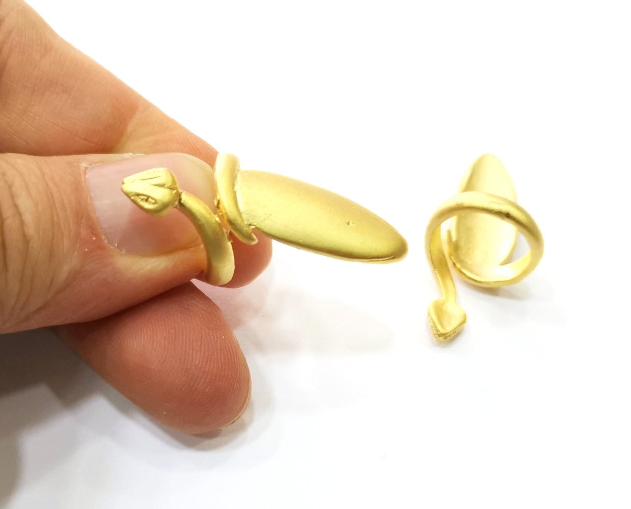 Knuckle Ring, Snake Ring Gold Plated Brass Adjustable  SR302