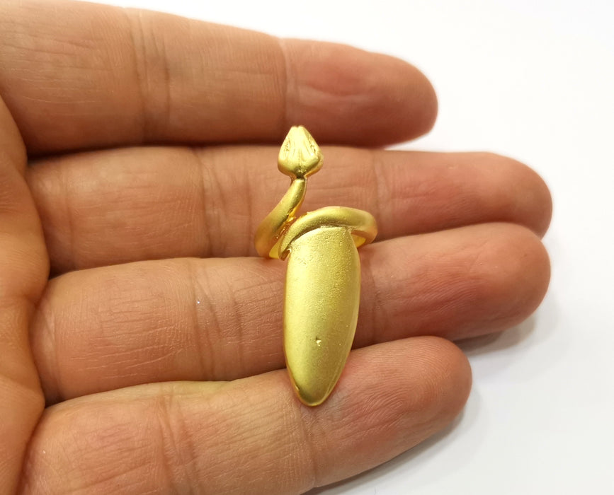 Knuckle Ring, Snake Ring Gold Plated Brass Adjustable  SR302