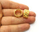 Knuckle Ring Gold Plated Brass 15mm Inner "US 4" SR301