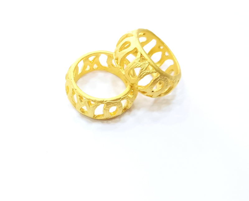 Knuckle Ring, Cambered Ring Gold Plated Brass 15mm Inner "US 4" SR306