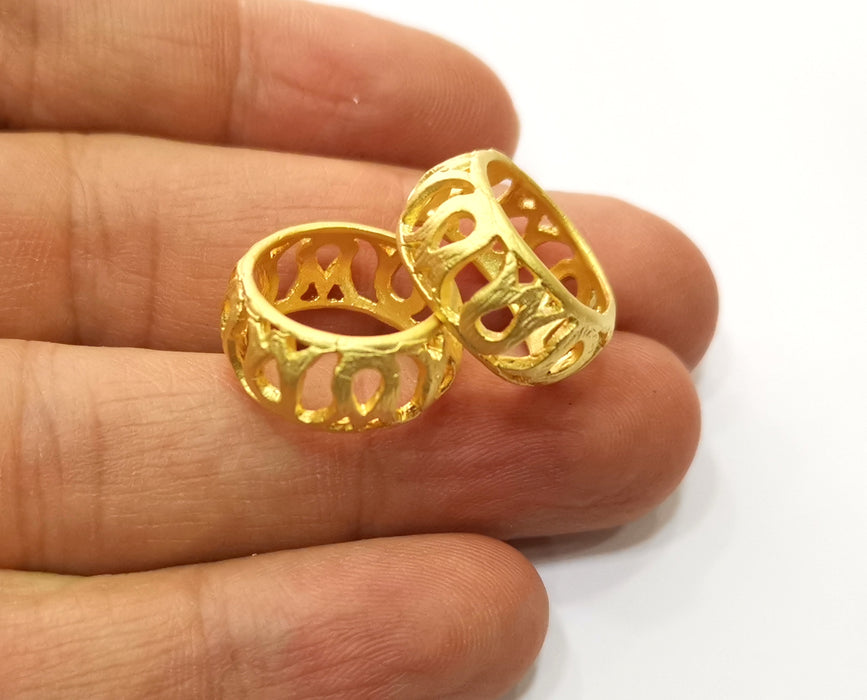 Knuckle Ring, Cambered Ring Gold Plated Brass 15mm Inner "US 4" SR306