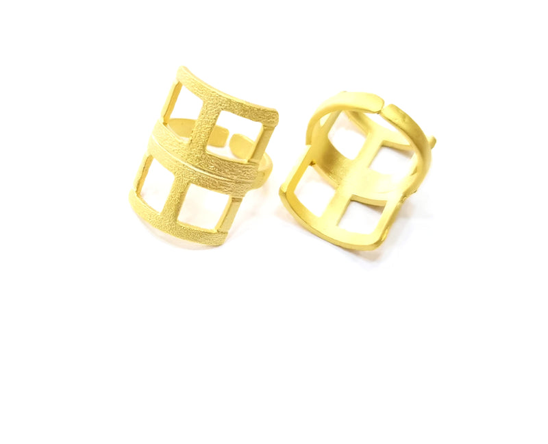 Knuckle Ring Gold Plated Brass Adjustable SR307