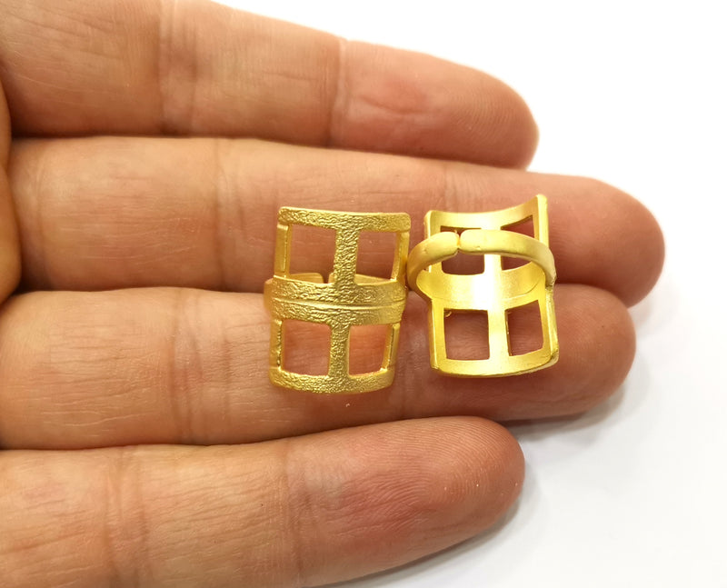 Knuckle Ring Gold Plated Brass Adjustable SR307