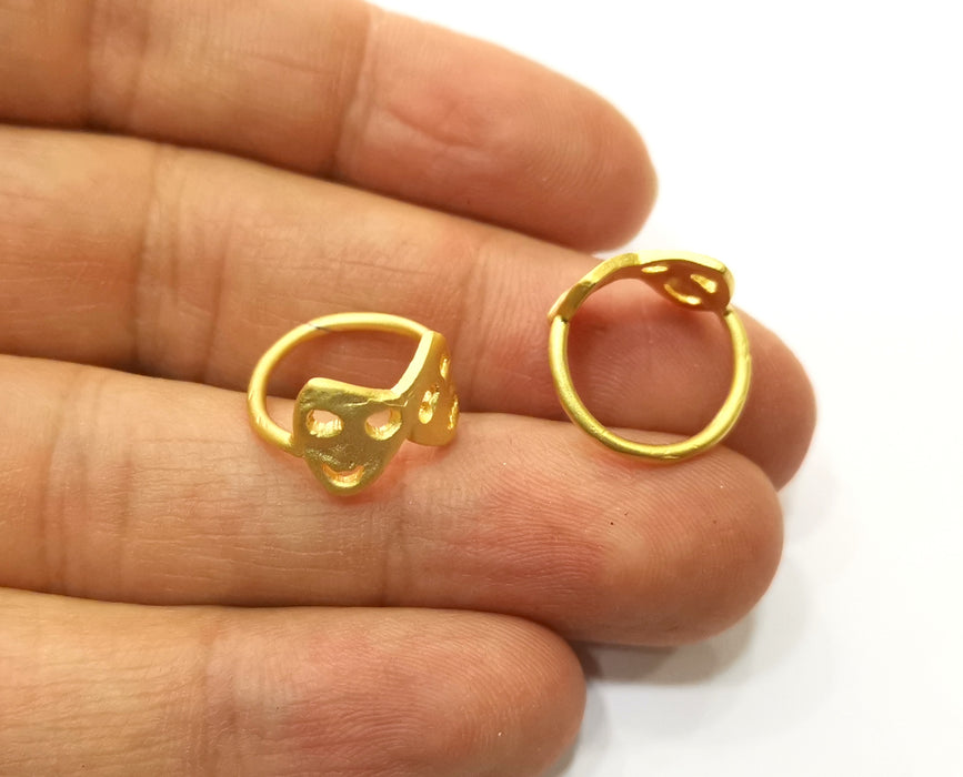 Knuckle Ring, Knot Ring Gold Plated Brass 15mm Inner "US 4" SR308