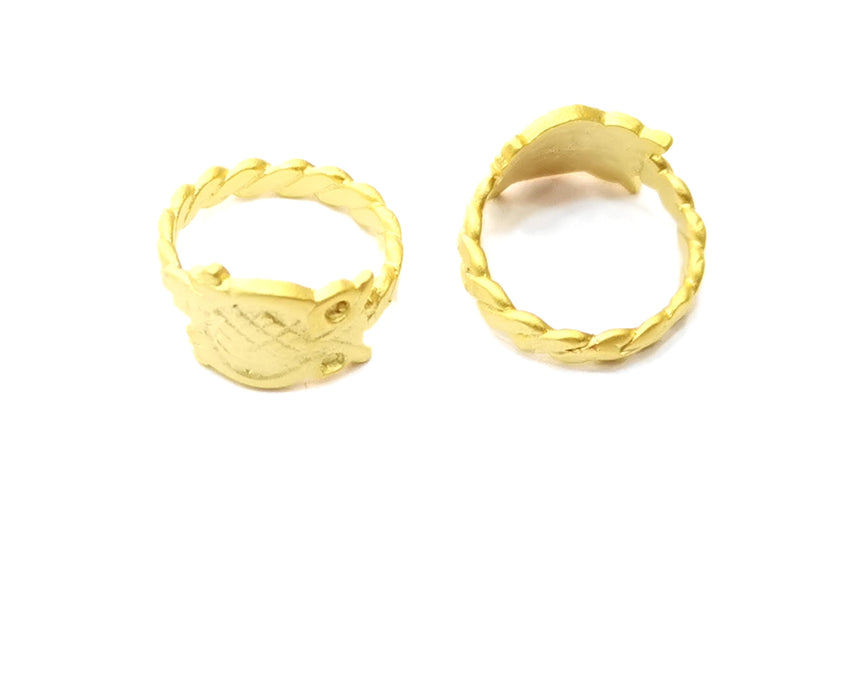 Knuckle Ring Gold Plated Brass 15mm Inner "US 4" SR310