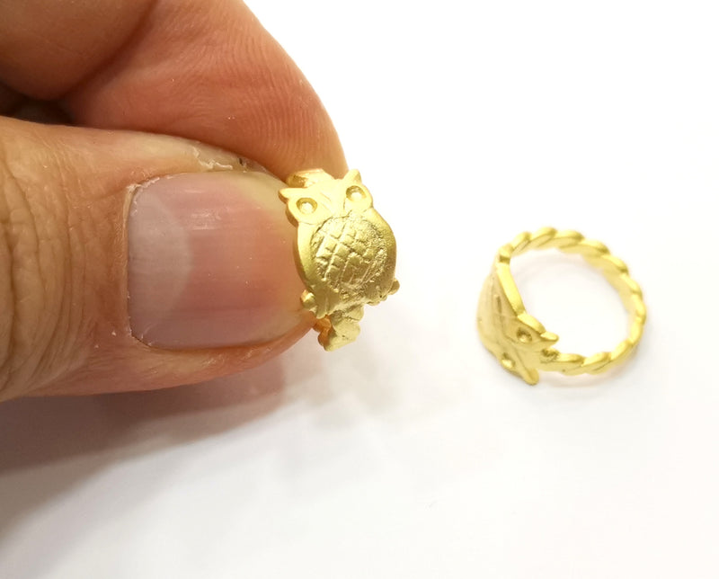 Knuckle Ring Gold Plated Brass 15mm Inner "US 4" SR310