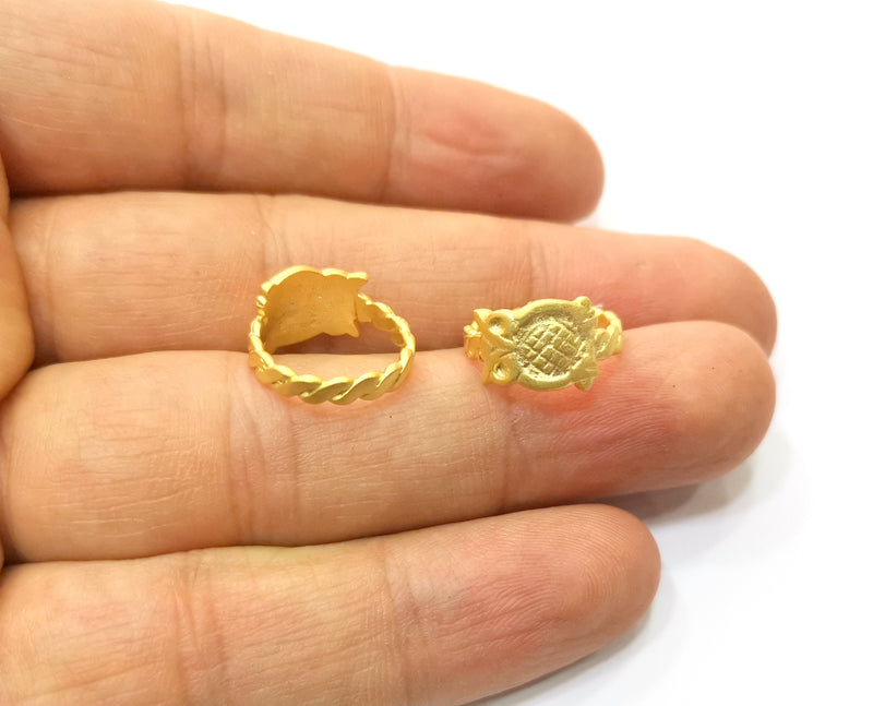 Knuckle Ring Gold Plated Brass 15mm Inner "US 4" SR310