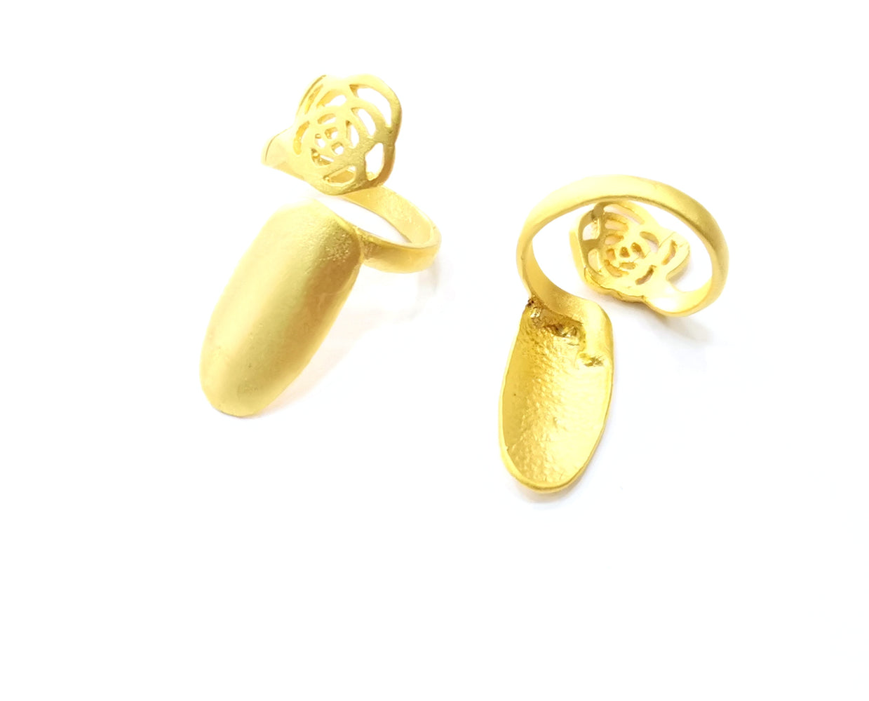 Knuckle Ring Gold Plated Brass Adjustable SR311