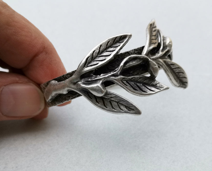 Leafy Branch Bracelet Antique Silver Plated Brass Adjustable SR332