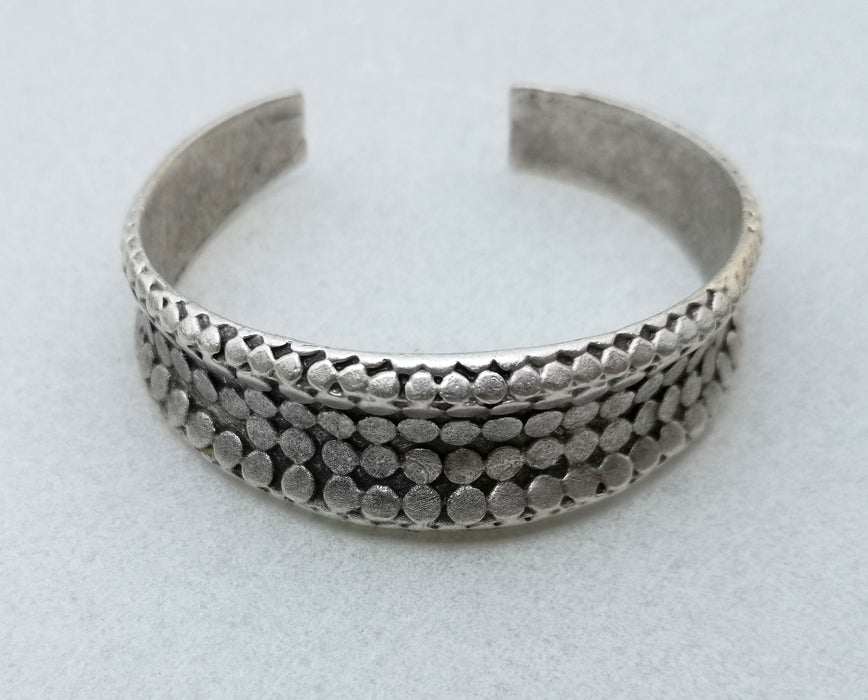 Textured Bracelet Antique Silver Plated Brass Adjustable SR334