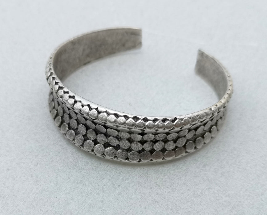 Textured Bracelet Antique Silver Plated Brass Adjustable SR334