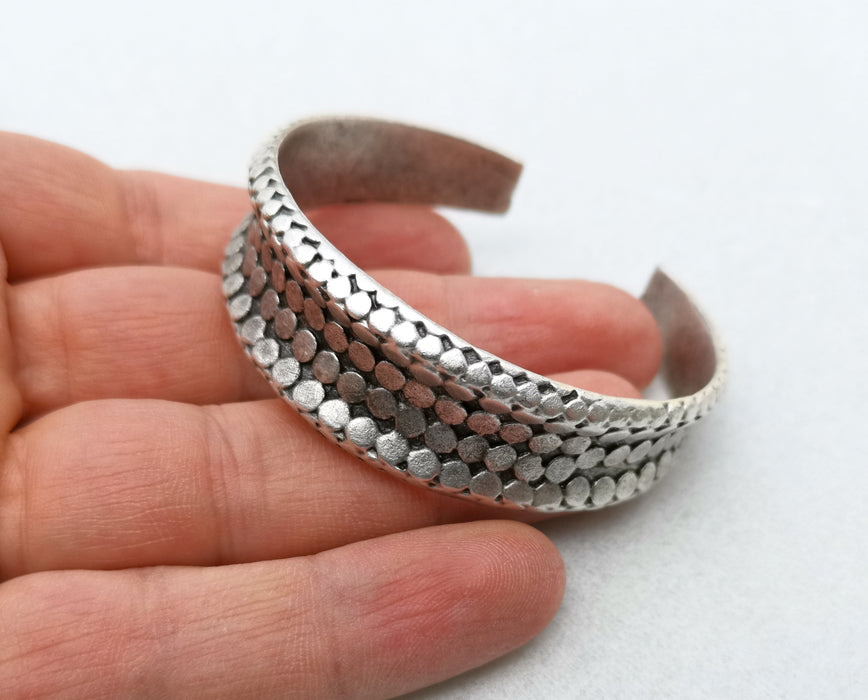 Textured Bracelet Antique Silver Plated Brass Adjustable SR334