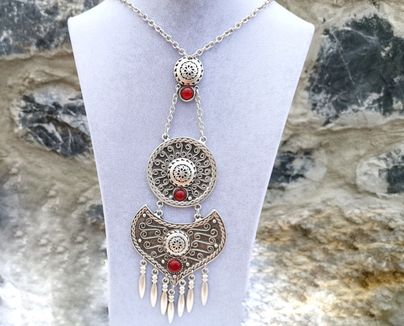 Necklace Antique Silver Plated Metal Adjustable  SR341