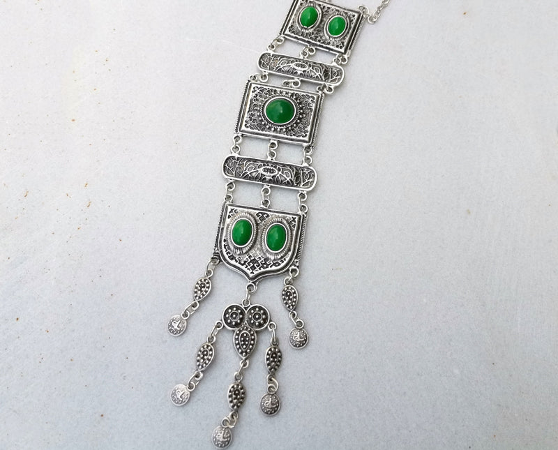 Necklace Antique Silver Plated Metal Adjustable  SR342