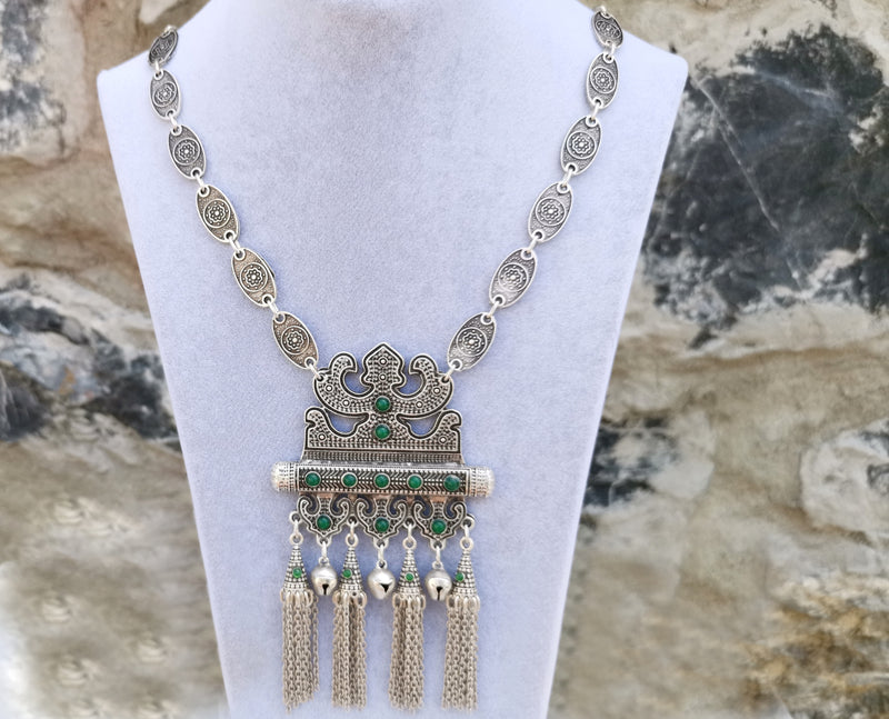 Necklace Antique Silver Plated Metal Adjustable SR349