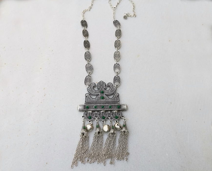Necklace Antique Silver Plated Metal Adjustable SR349