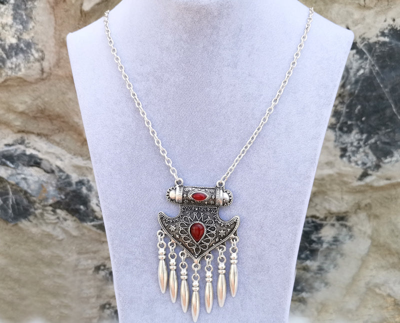 Necklace Antique Silver Plated Metal Adjustable SR350