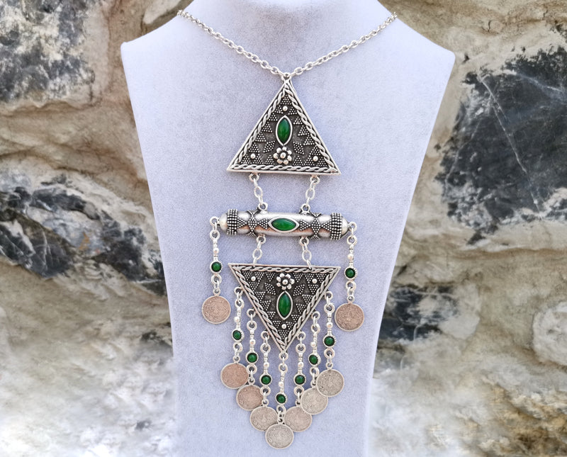 Necklace Antique Silver Plated Metal Adjustable SR355