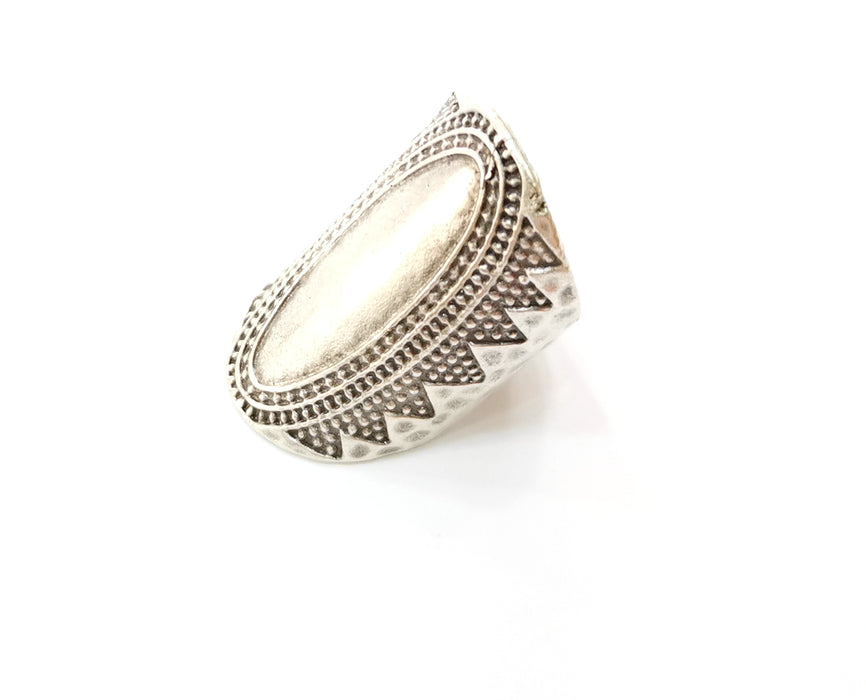 Ring Antique Silver Plated Brass Adjustable SR388