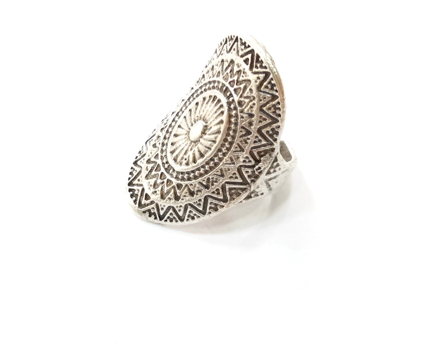 Ring Antique Silver Plated Brass Adjustable SR398