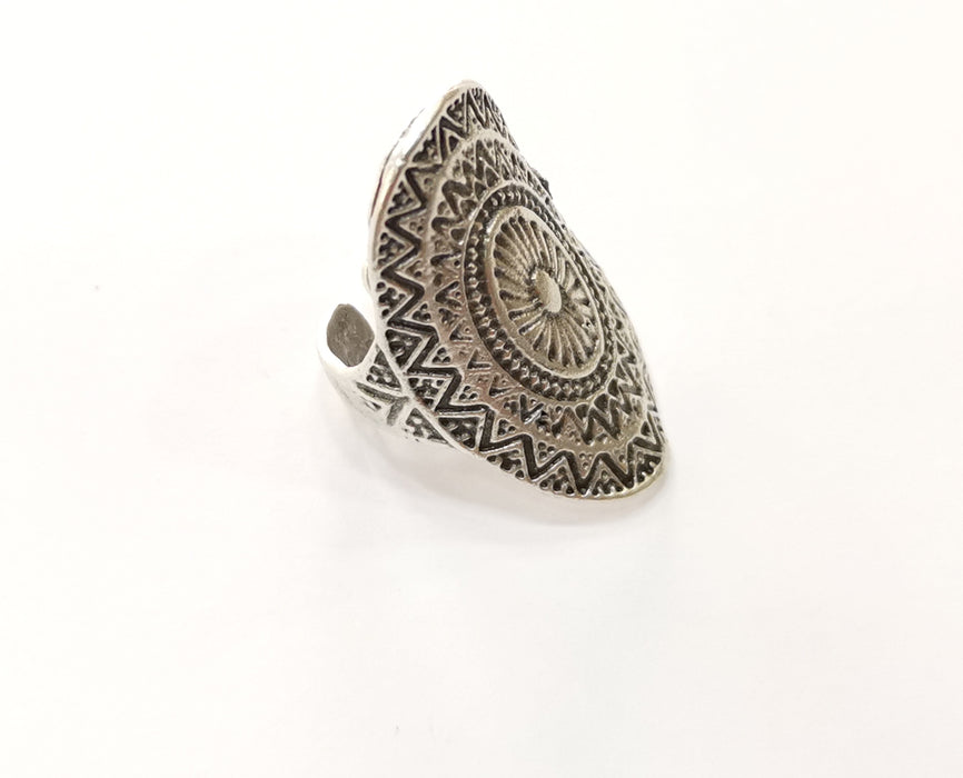 Ring Antique Silver Plated Brass Adjustable SR398