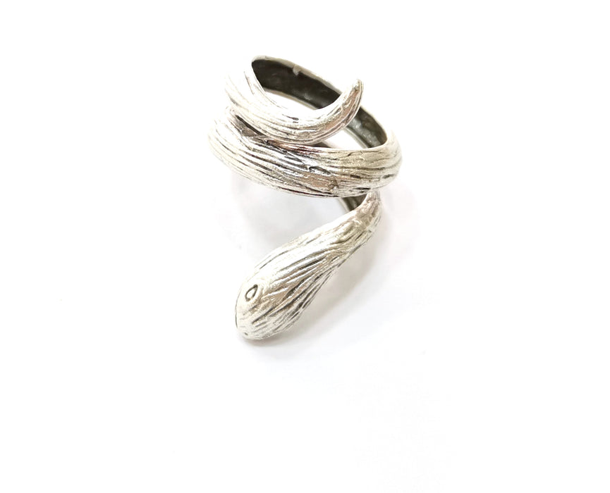 Snake Ring Antique Silver Plated Brass Adjustable SR400