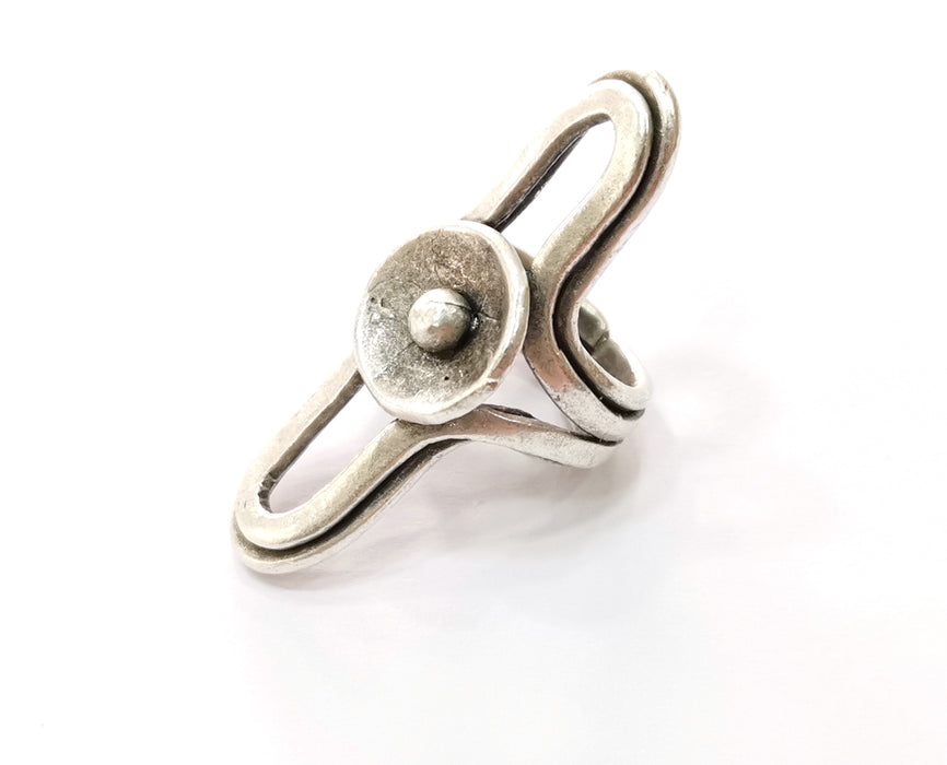 Ring Antique Silver Plated Brass Adjustable SR408