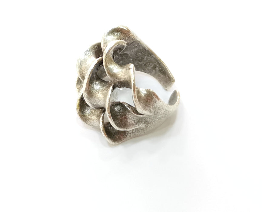 Twisted Ring Antique Silver Plated Brass Adjustable SR417