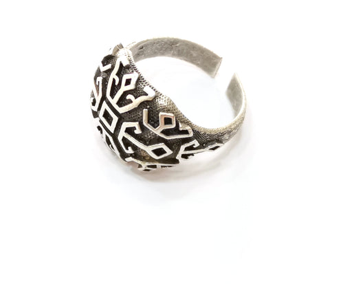 Ring Antique Silver Plated Brass Adjustable SR420