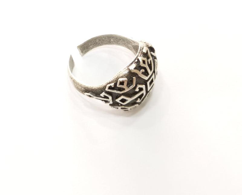 Ring Antique Silver Plated Brass Adjustable SR420