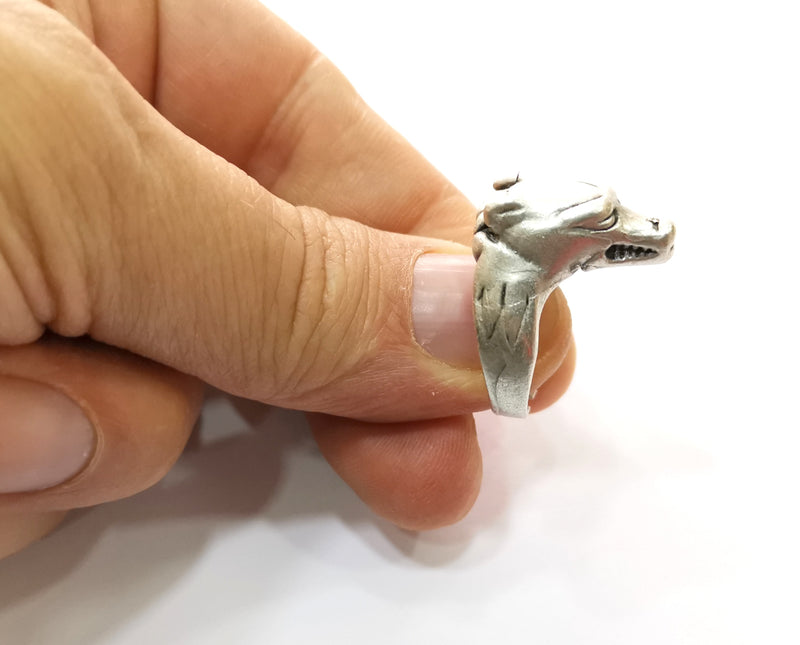 Animal Ring Antique Silver Plated Brass Adjustable SR431