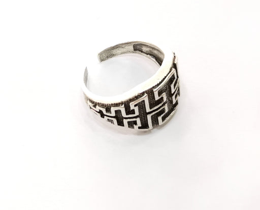 Ring Antique Silver Plated Brass Adjustable SR436
