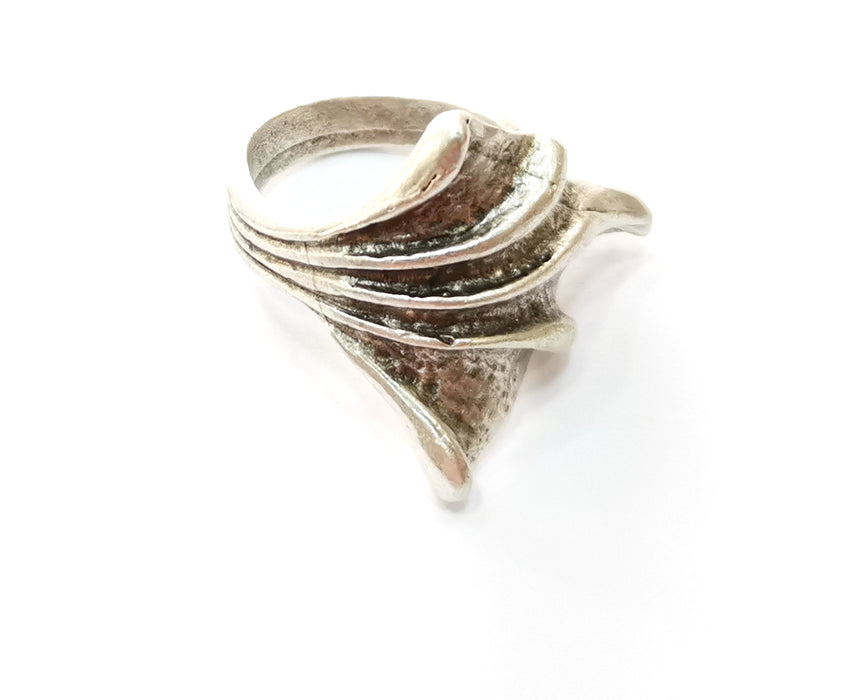 Ring Antique Silver Plated Brass Adjustable SR442