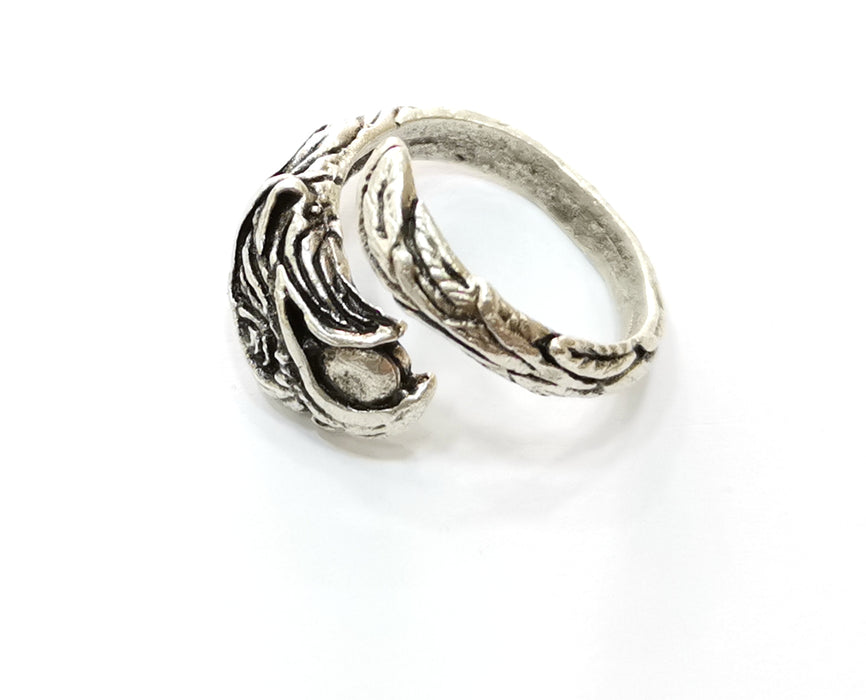 Eagle Ring Antique Silver Plated Brass Adjustable SR445