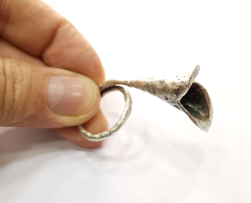 Ring Antique Silver Plated Brass Adjustable SR448