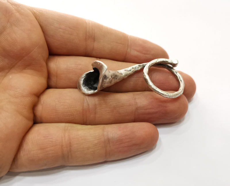 Ring Antique Silver Plated Brass Adjustable SR448