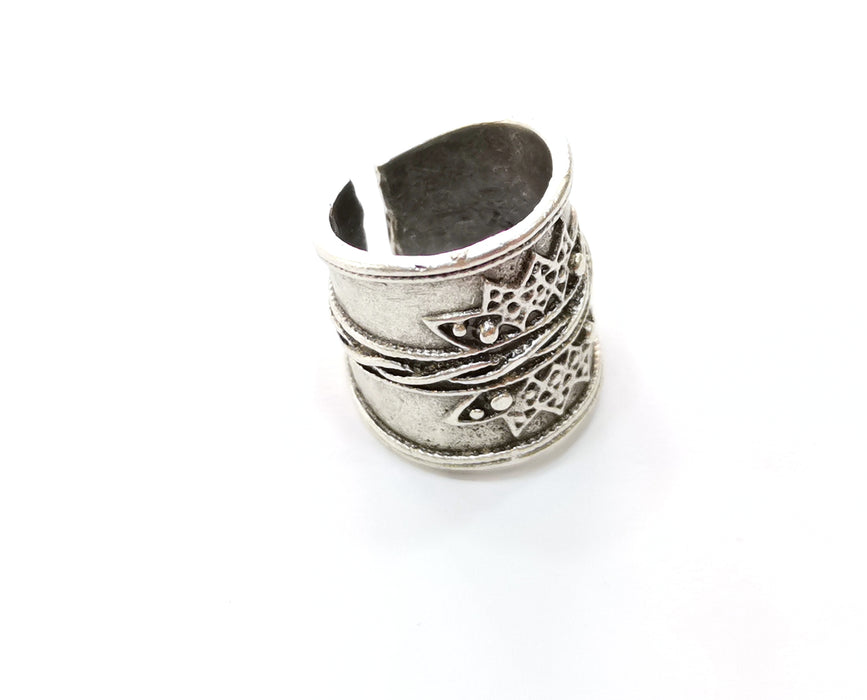 Ring Antique Silver Plated Brass Adjustable SR450