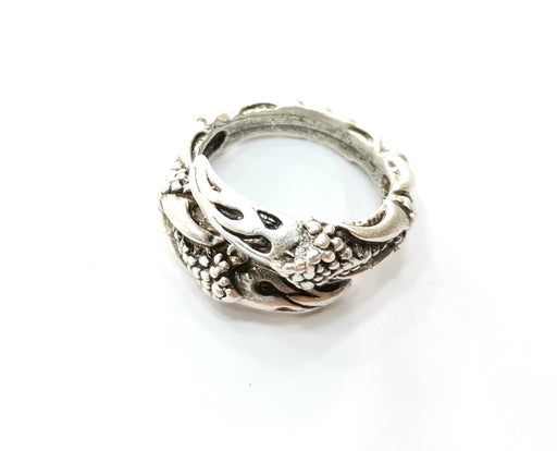 Crab Claw Ring Antique Silver Plated Brass Adjustable SR458