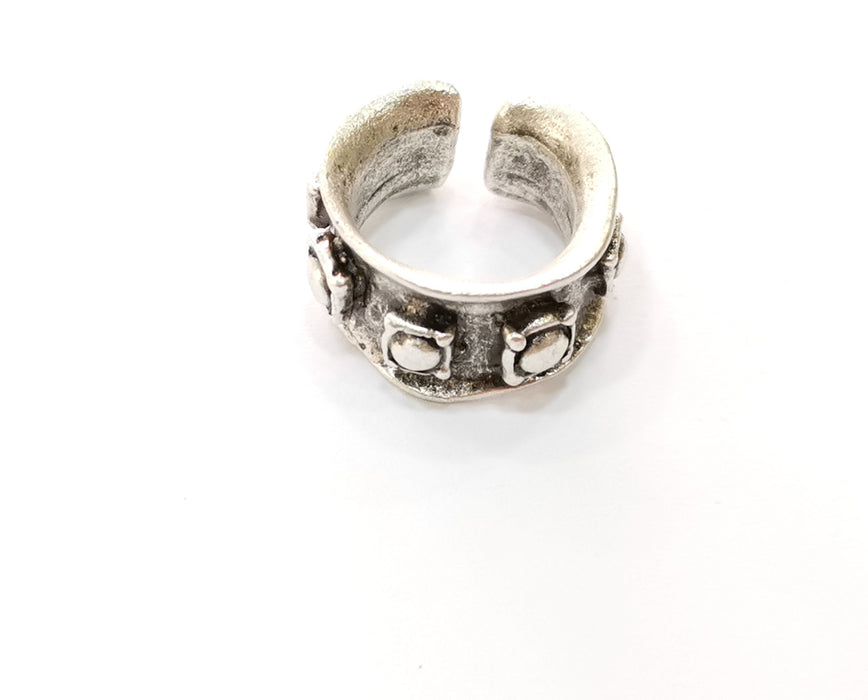 Ring Antique Silver Plated Brass Adjustable SR459