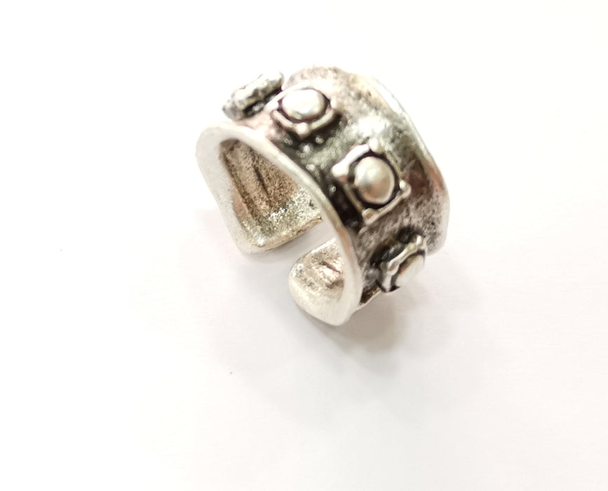 Ring Antique Silver Plated Brass Adjustable SR459