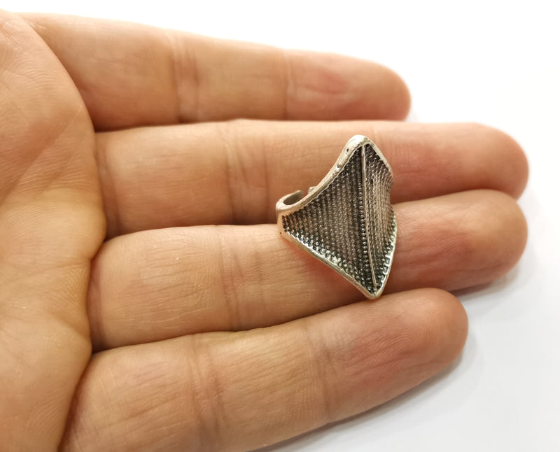 Ring Antique Silver Plated Brass Adjustable SR464