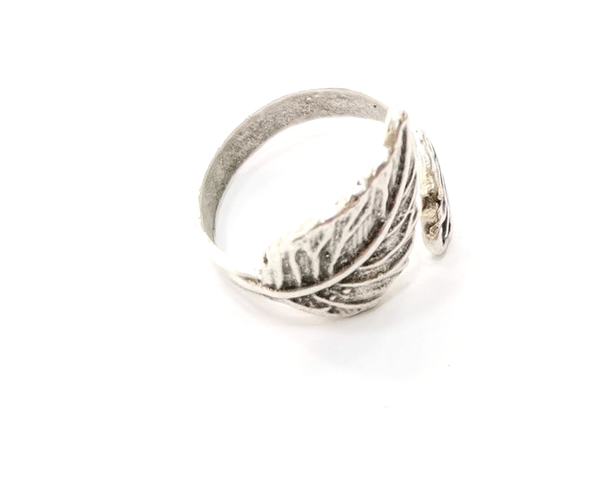 Leaves Ring Antique Silver Plated Brass Adjustable SR469