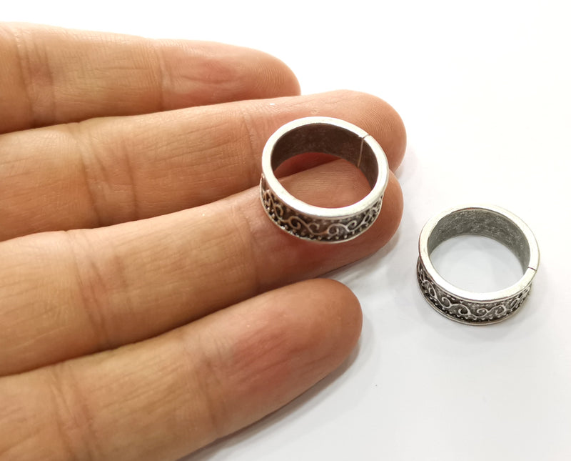 Knuckle Ring Antique Silver Plated Brass Adjustable SR479