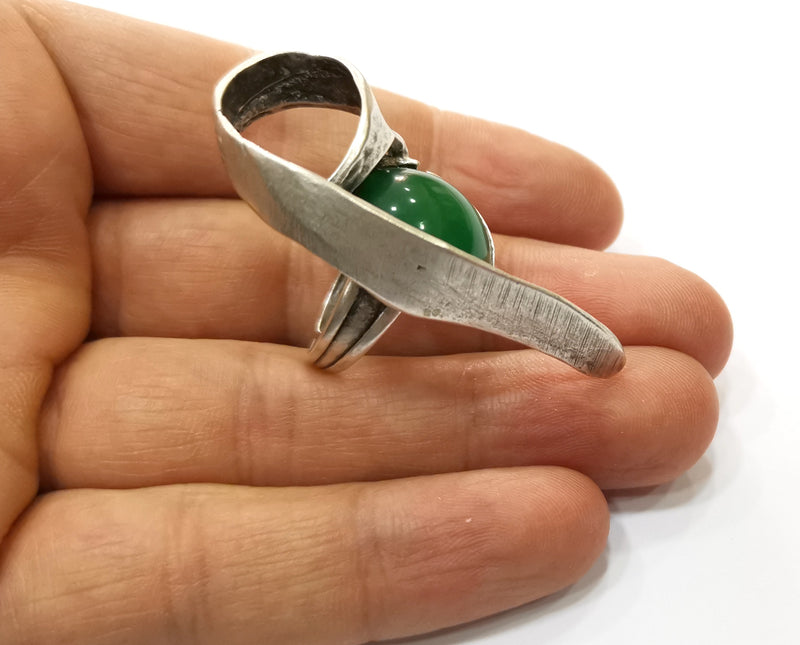 Ring Antique Silver Plated Metal Adjustable SR487