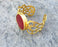 Bracelet with Garnet Red Stone Gold Plated Brass Adjustable SR490